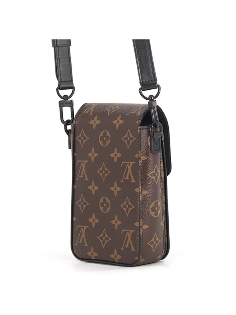 Louis Vuitton Shoulder Bag Monogram Macassar S Lock Vertical Wearable Wallet
